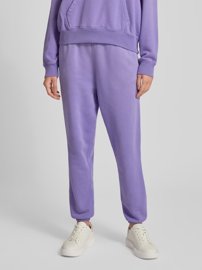 Polo Ralph Lauren Spodnie dresowe o kroju regular fit z tunelem model ‘Knit’ Fioletowy 4