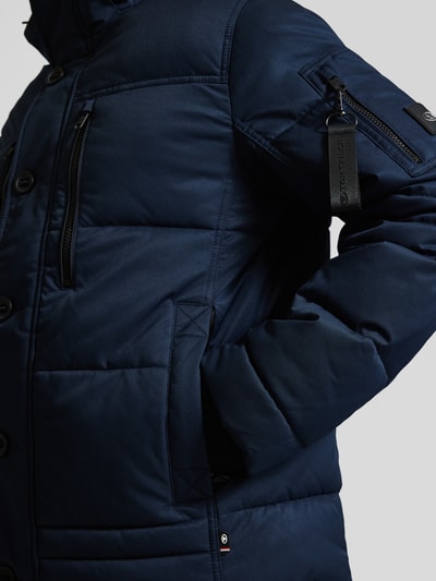 Tom Tailor Regular fit gewatteerd jack met ritszakken Donkerblauw - 3