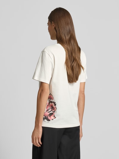 Marc Cain Regular Fit T-Shirt aus reiner Baumwolle mit Animal-Print Offwhite 5