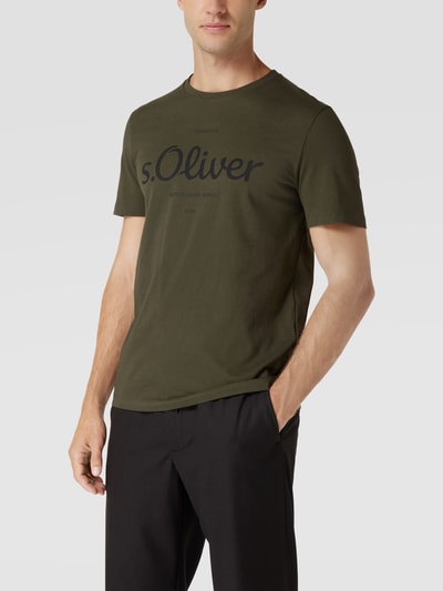 s.Oliver RED LABEL T-Shirt mit Label-Print Oliv 4