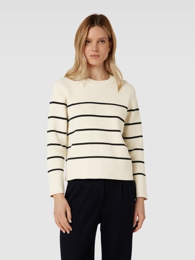 Selected Femme Strickpullover mit Streifenmuster Modell 'LIVA' Offwhite 4