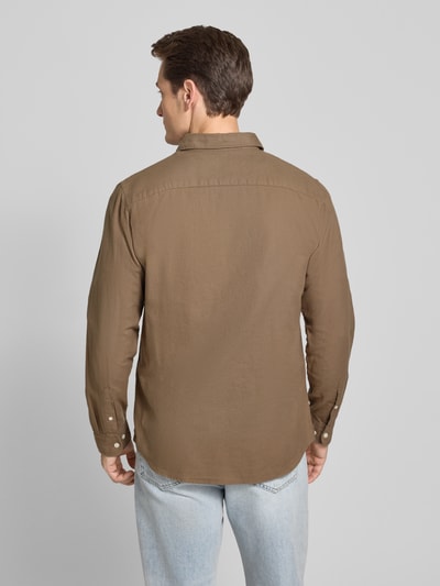 SELECTED HOMME Slim fit vrijetijdsoverhemd van puur katoen, model 'SLIMOWEN' Lichtbruin - 5