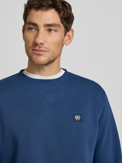 Lerros Sweatshirt mit Rundhalsausschnitt und Label-Patch Marine 3