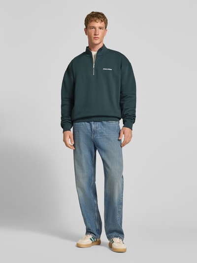 PEGADOR Bluza o kroju relaxed fit z mieszanki bawełny Ciemnozielony 1