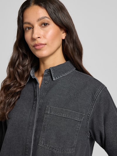 OPUS Overhemdblouse in denimlook, model 'Femori' Donkergrijs - 3