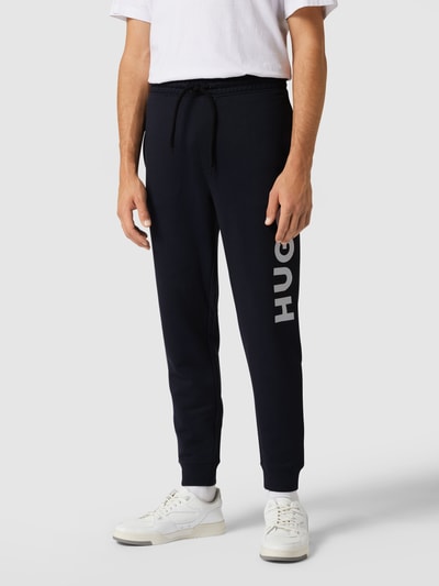 HUGO Sweatpants mit Label-Print Modell 'Dutschi' Dunkelblau 4