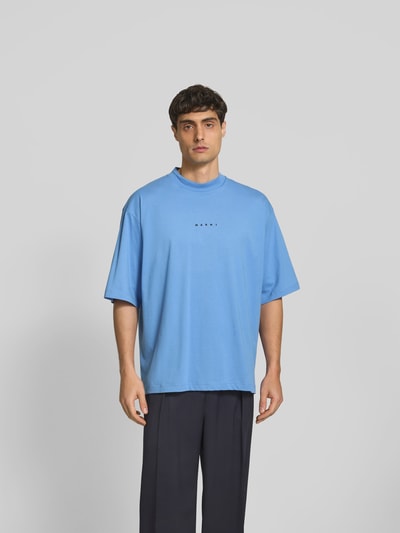 Marni Oversized T-Shirt mt Label-Print Blau 4