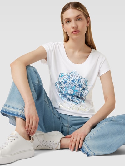 Montego T-Shirt mit Motiv-Print Weiss 3