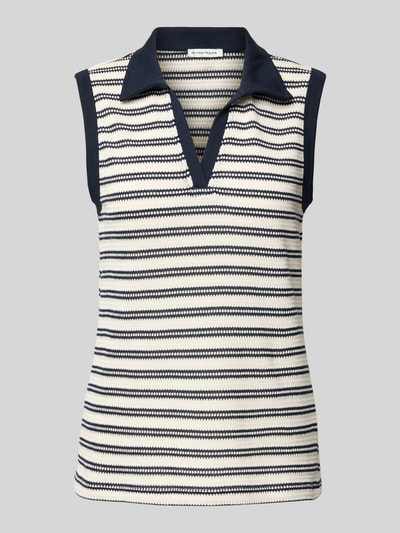 Tom Tailor Regular Fit Stricktop aus Baumwoll-Mix Marine 2