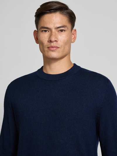 SELECTED HOMME Regular fit gebreide pullover van zuivere merinowol, model 'TRAY' Marineblauw - 3