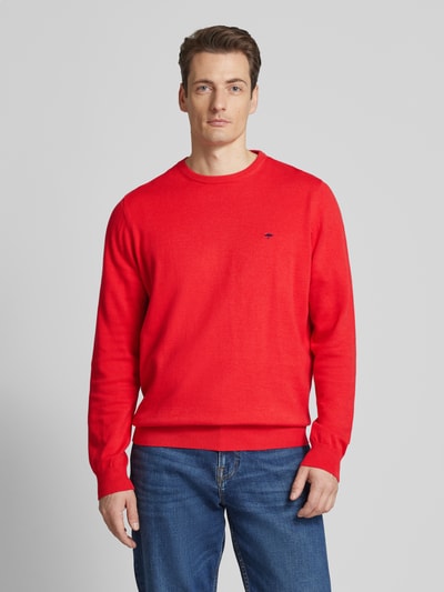 Fynch-Hatton Strickpullover mit Rundhalsausschnitt Rot 4