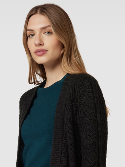 OBJECT Longcardigan mit gerippten Abschlüssen Modell 'STELLA' Black 3