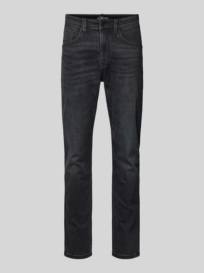 s.Oliver BLACK LABEL Regular Fit Jeans im 5-Pocket-Design Modell 'Mauro' Anthrazit 2