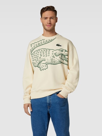 Lacoste Sweatshirt mit Label-Print Offwhite 4