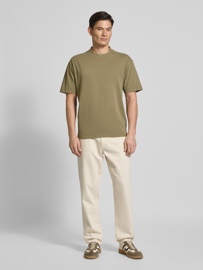 BOSS Orange Comfort fit T-shirt van puur katoen Kaki - 1