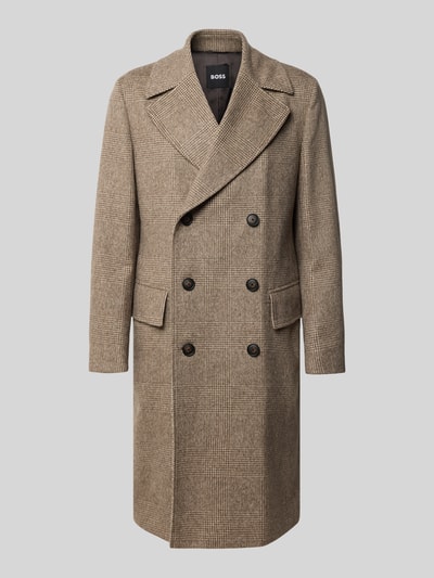 BOSS Wollmantel mit doppelreihiger Knopfleiste Modell 'Jared' Beige 2