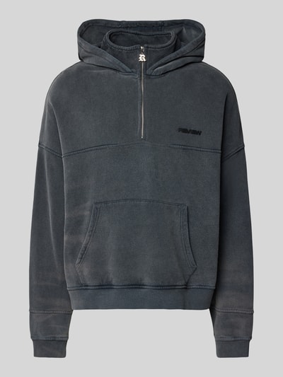 REVIEW Hoodie mit kurzer Reißverschlussleiste Black 2