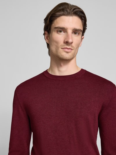 MCNEAL Strickpullover mit gerippten Abschlüssen Bordeaux Melange 3
