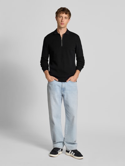 Only & Sons Regular Fit Strickpullover aus Baumwoll-Mix Modell 'PHIL' Black 1