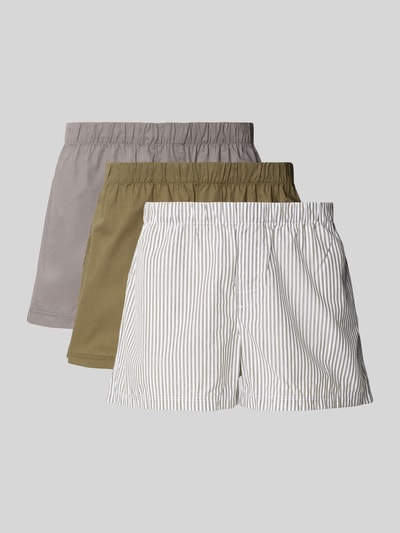 Jack & Jones Boxershort met elastische band in een set van 3 stuks, model 'MILANO' Kaki - 1