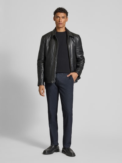 Brax Slim fit broek met achterzakken, model 'Fabio' Marineblauw - 1