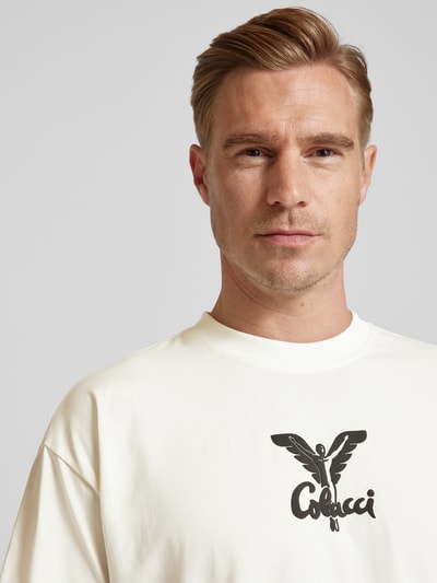 CARLO COLUCCI T-shirt met labelprint Offwhite - 3