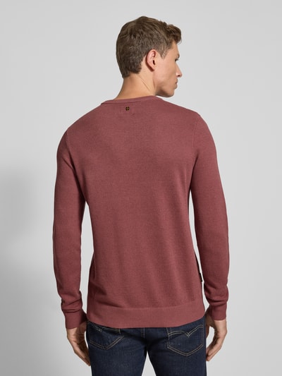 PME Legend Gebreide pullover met ronde hals en labelstitching Lichtrood - 5