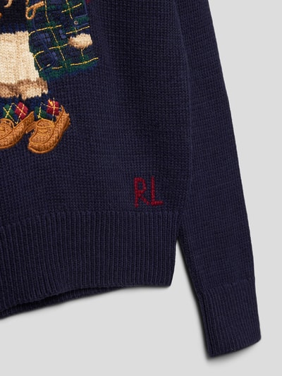 Polo Ralph Lauren Teens Sweter z dzianiny z wyhaftowanym motywem model ‘BEAR’ Granatowy 2