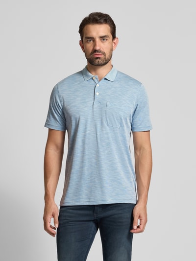RAGMAN Poloshirt mit Label-Stitching Hellblau 4