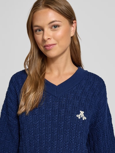 Armedangels Loose Fit Strickpullover aus reiner Baumwolle Modell 'CAARLAS STRUCTURE' Marine 3