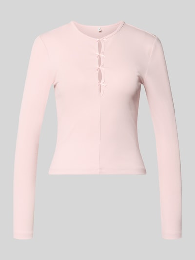 ONLY Slim Fit Langarmshirt aus Baumwoll-Mix Modell 'FEMKE' Rosa 2