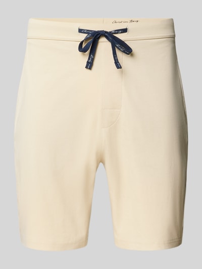 Christian Berg Men Regular fit sweatshorts met tunnelkoord Ecru - 2