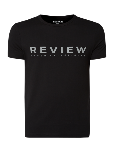 REVIEW T-shirt z nadrukiem z logo Czarny 2