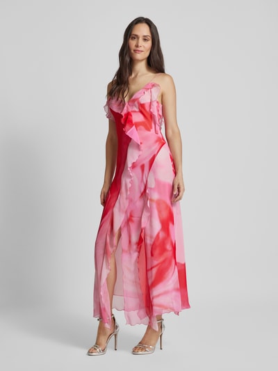 Mango Maxikleid mit Volants Modell 'AZALEA' Pink 1