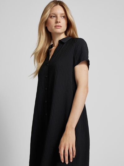 Jake*s Casual Knielanges Hemdblusenkleid mit Strukturmuster Black 3