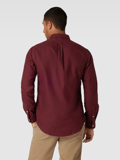 Polo Ralph Lauren Slim Fit Freizeithemd mit Label-Stitching Bordeaux 5