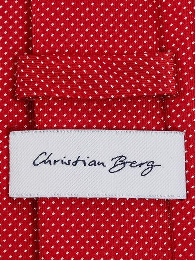 Christian Berg Men Seidenkrawatte mit Polka Dots Rot 2