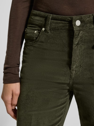 Gant Flared fit corduroy broek in 5-pocketmodel, model 'Cordur' Donkergroen - 3