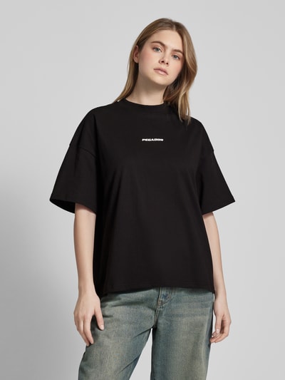 Pegador Oversized T-shirt met labelprint, model 'ARENDAL' Zwart - 4