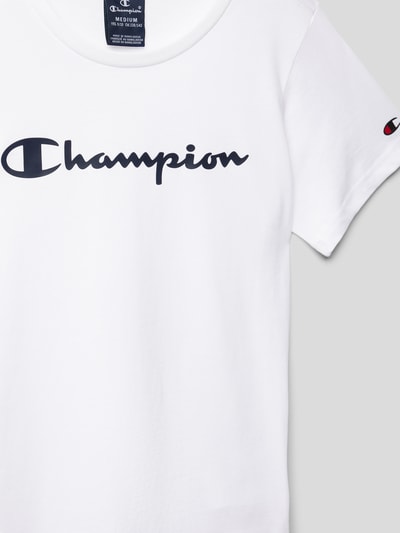 CHAMPION T-Shirt mit Label-Print Weiss 2