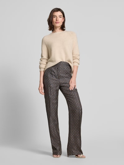 Max Mara Studio Regular fit stoffen broek van pure zijde, model 'FAUNA' Marineblauw - 1