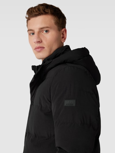 Blend Steppjacke in unifarbenem Design mit Kapuze Dunkelblau 3