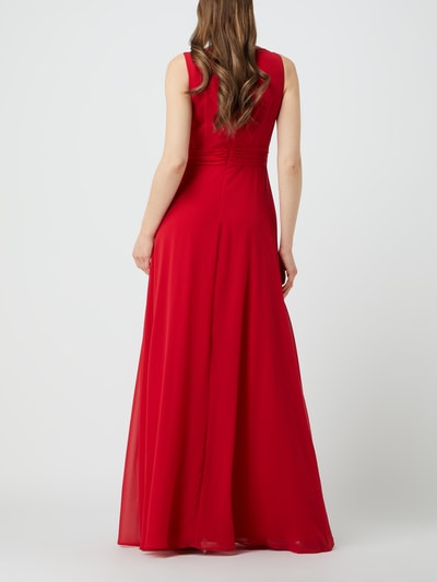 Christian Berg Cocktail Abendkleid mit Taillenband  Rot Melange 4