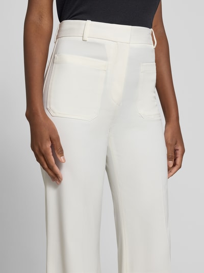 Victoria Beckham Flared Fit Stoffhose aus Woll-Mix Weiss 3