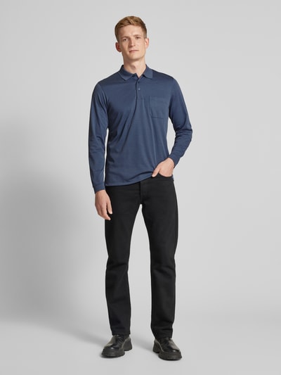 RAGMAN Regular fit poloshirt met borstzak Jeansblauw - 1