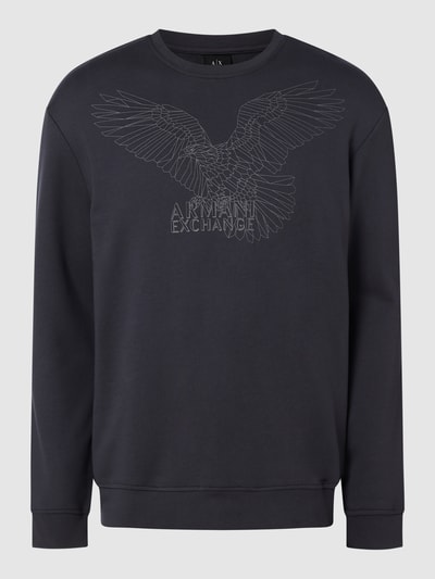 ARMANI EXCHANGE Sweatshirt mit Label-Print Dunkelgrau 1