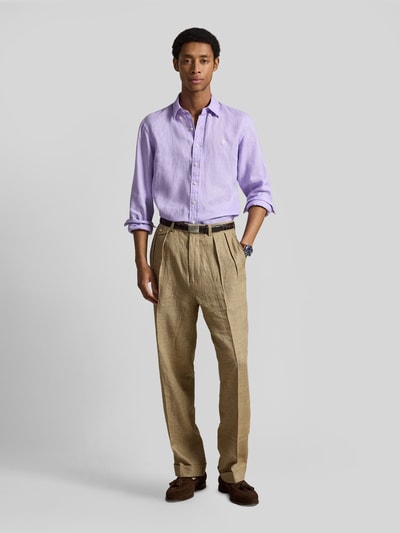 Polo Ralph Lauren Relaxed Fit Freizeithemd aus reinem Leinen Lila 1