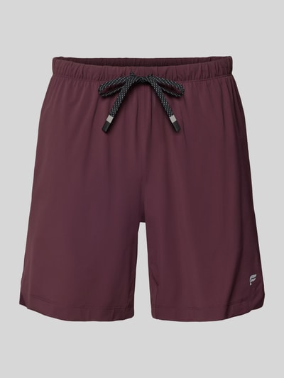 Produktfoto, Regular Fit Shorts mit Logo-Print von Fabletics für Herren, bordeauxrot, elastischer Bund mit Tunnelzug, glatte Textur