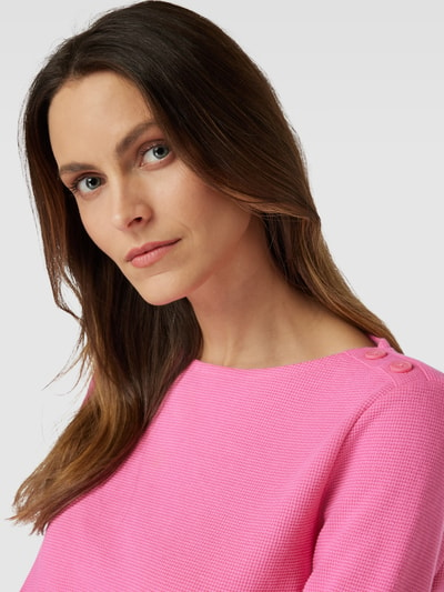 Tom Tailor Longsleeve in unifarbenem Design mit Tunnelzug Pink 3