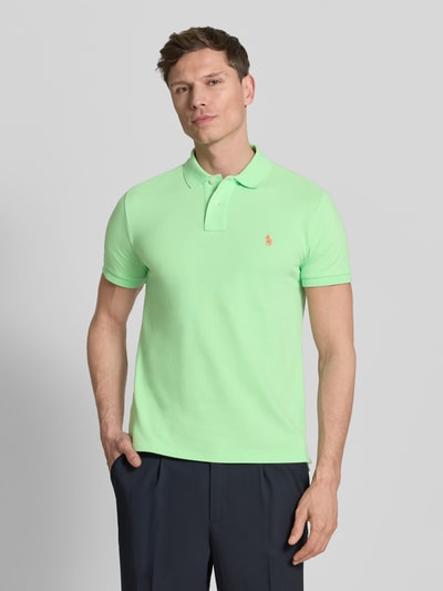 Polo Ralph Lauren Custom Slim Fit Poloshirt aus reiner Baumwolle Neon Gruen 4